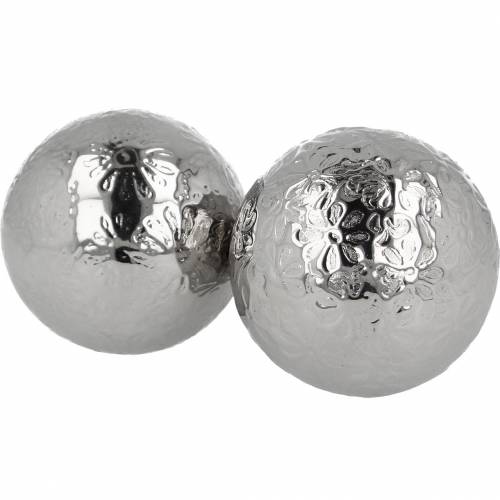 Floristik24 Zwevende bal bloemen zilver metaal Ø5,5cm assorti 6st