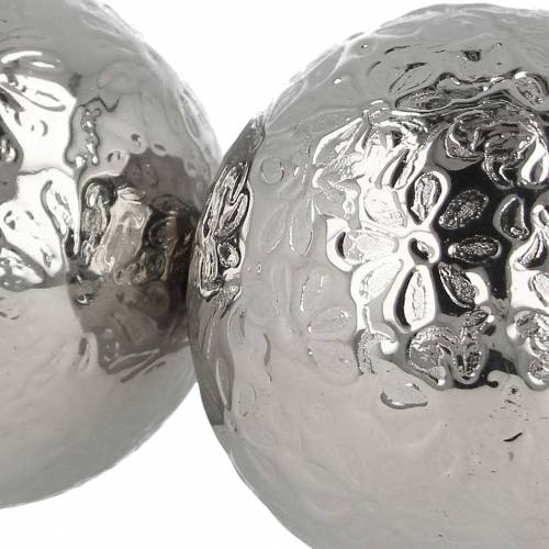 Floristik24 Zwevende bal bloemen zilver metaal Ø5,5cm assorti 6st