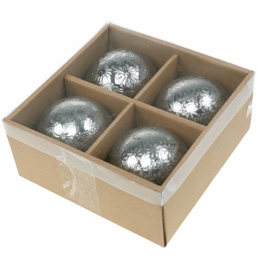 Floristik24 Drijvende bal bloemen zilver metaal Ø8cm assorti 4st