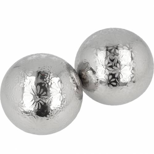 Floristik24 Drijvende bal bloemen zilver metaal Ø8cm assorti 4st