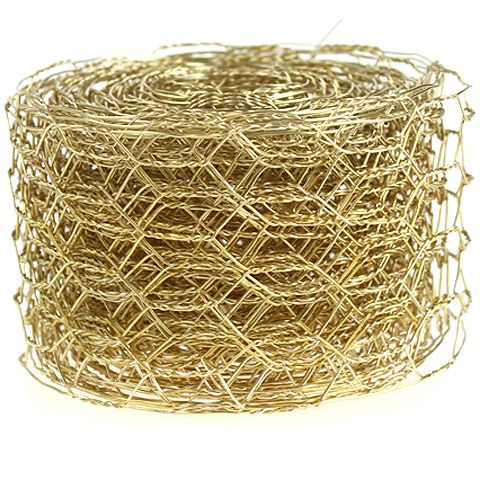 Floristik24 Zeshoekige vlecht 50mm 5m goud