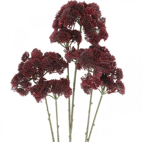 Sedum kunstmatige rode muurpeper herfstdecoratie 70cm 3st