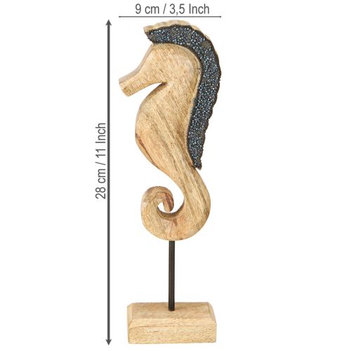 Artikel Zeepaarddecoratie met parels mangohout tafeldecoratie 28cm