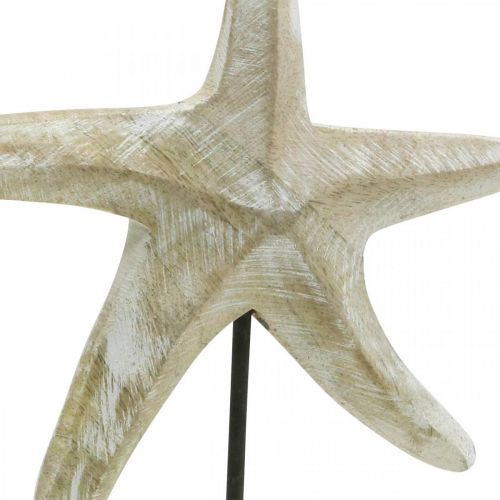 Floristik24 Zeester om te plaatsen, maritiem houtdecoratie natuurlijke kleur, wit H23.5cm