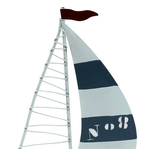 Artikel Zeilboot 11cm x 19cm wit-blauw 3st
