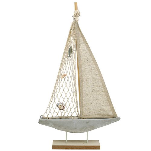 Houten zeilboot voor decoratie 25cm x 43cm