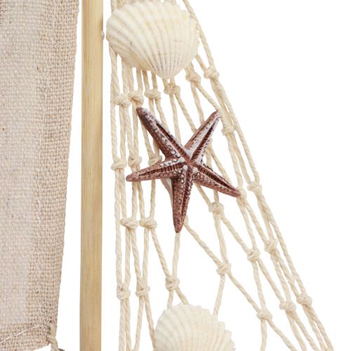Floristik24 Zeilbootdecoratie zeilschip hout bruin 17,5×4×27,5cm