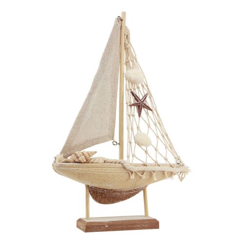 Floristik24 Zeilbootdecoratie zeilschip hout bruin 17,5×4×27,5cm