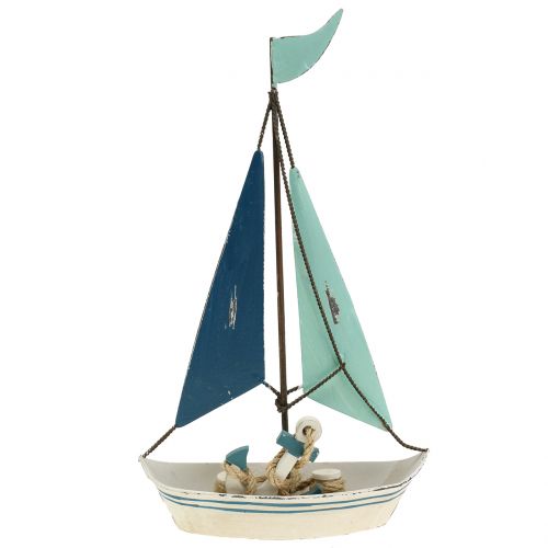 Floristik24 Decoratief zeilboot metaal H26cm