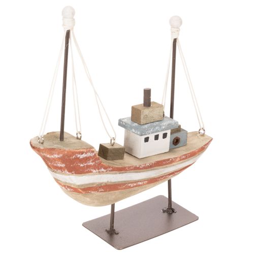 Decoratief houten bootmodel voor vensterbank, 20 cm | Floristik24.nl