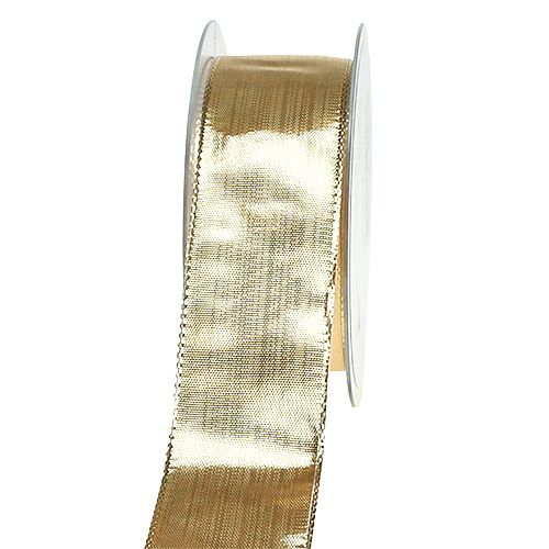 Floristik24 Cadeaulint goud met draadrand 40mm 25m