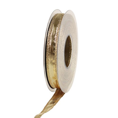 Floristik24 Lint met draadrand goud 15mm 25m