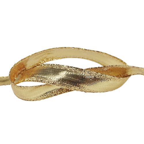 Floristik24 Lint met draadrand goud 15mm 25m