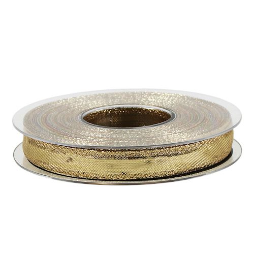 Floristik24 Lint met draadrand goud 15mm 25m