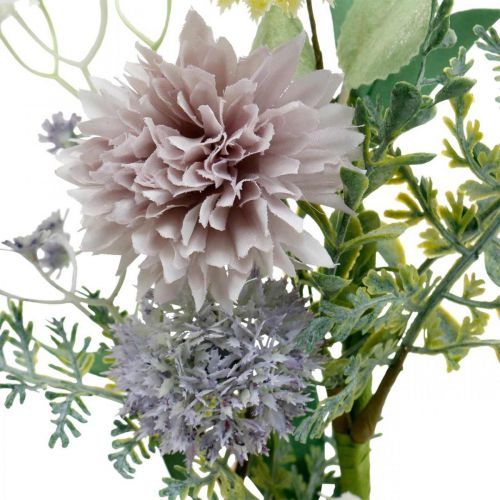 Floristik24 Bos zijden bloemen, zomerdecoratie, chrysanten en globedistel, kunstbloemen L50cm