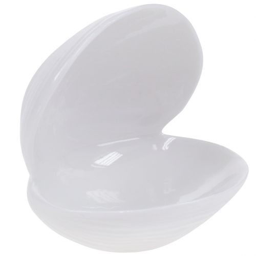 Floristik24 Zeepbakje schelp 12cm x 10,5cm x 11cm wit