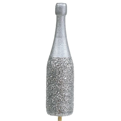 Floristik24 Champagneflesplug 7cm met mica L30cm 8 st