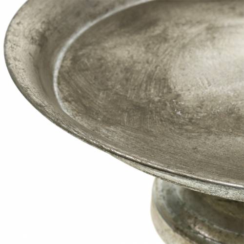 Floristik24 Serveerschaal op voet zilver antiek Ø31cm H14cm