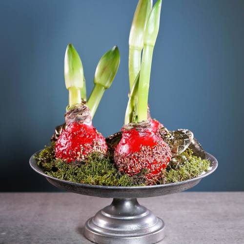 Floristik24 Serveerschaal op voet zilver antiek Ø31cm H14cm