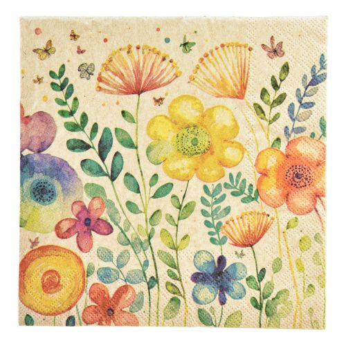 Floristik24 Servetten Lente Vlinder Bloemen 33x33cm 20 st