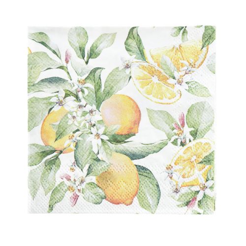 Floristik24 Servetten zomerse tafeldecoratie citroendecoratie 25x25cm 20 st