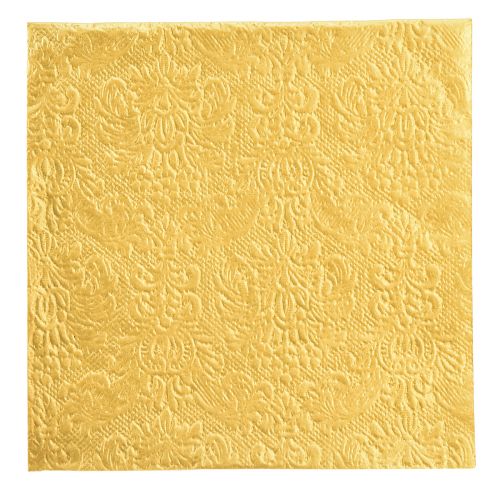Servetten goud met reliëf ornamenten 33x33cm 15 st