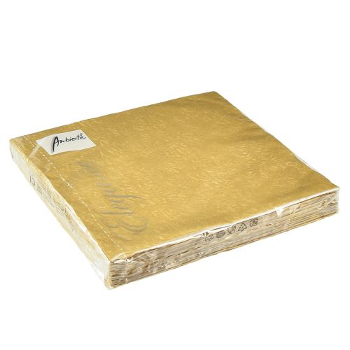 Artikel Servetten goud met reliëf ornamenten 33x33cm 15 st