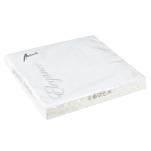 Artikel Servetten Witte Tafeldecoratie Reliëf Patroon 33x33cm 15 st.