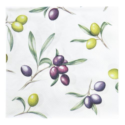 Floristik24 Servetten met olijven zomerse tafeldecoratie 33x33cm 20 st