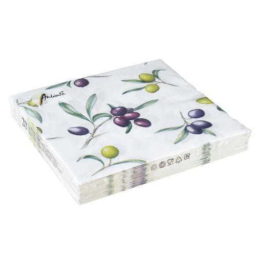 Artikel Servetten met olijven zomerse tafeldecoratie 33x33cm 20 st