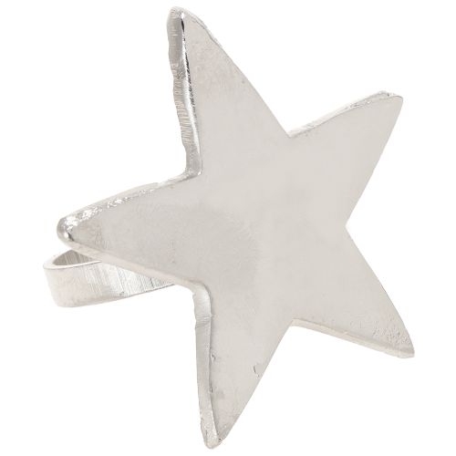 Floristik24 Servetring ster servetringen zilver metaal 7cm Ø4cm 4 stuks