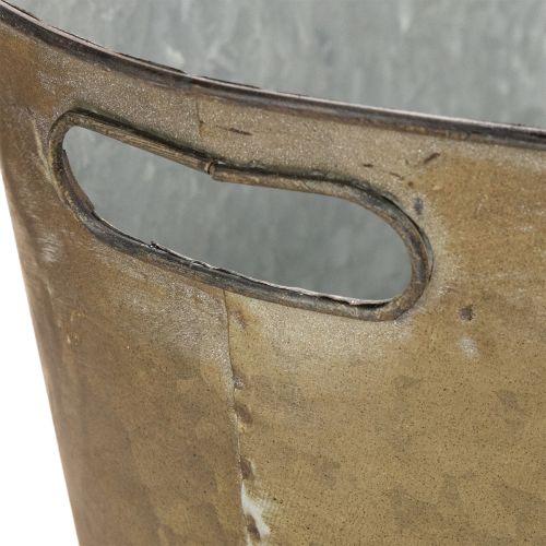 Artikel Set van plantenpotten en -bakken, koperkleurig/wit, L32,5cm/36,5cm/41,5cm