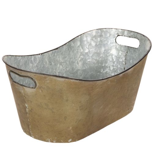 Artikel Set van plantenpotten en -bakken, koperkleurig/wit, L32,5cm/36,5cm/41,5cm
