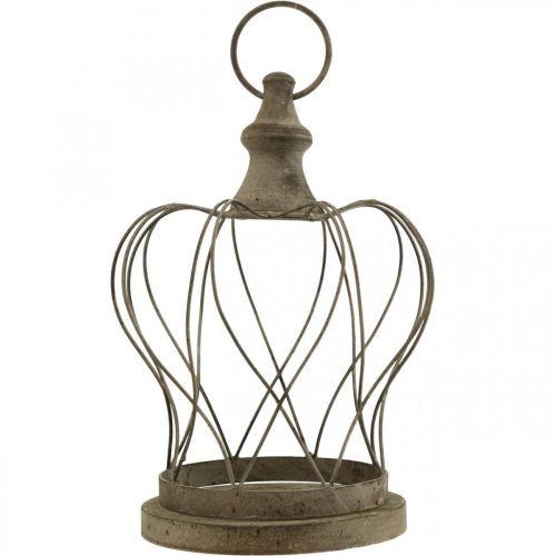 Floristik24 Shabby Chic Deco Kroon Rustieke metalen kroon om op te hangen H27cm