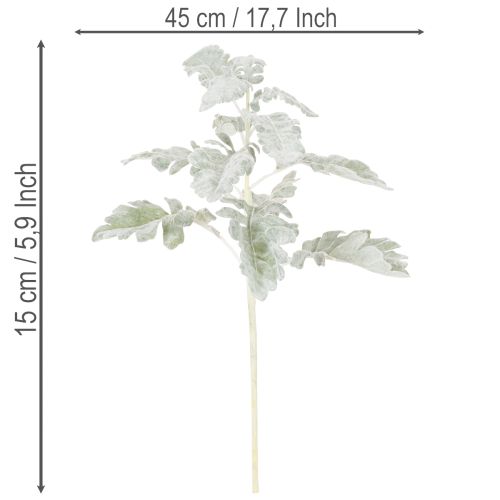 Kunstmatige Senecio-tak, zilverblad, fijn bewerkt, 45 cm, 3 stuks | Floristik24.nl