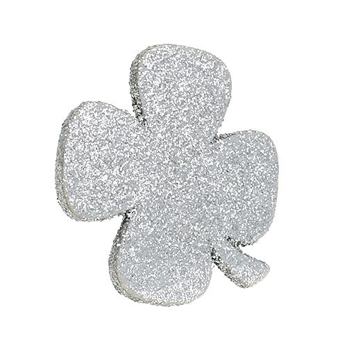 Floristik24 Oudjaarsdecoratie mix zilver met mica 4cm - 5cm 24 st