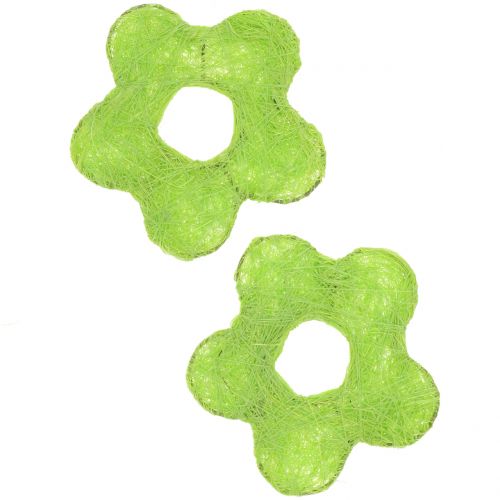 Floristik24 Sisal bloem lichtgroen Ø7,5cm 25 st
