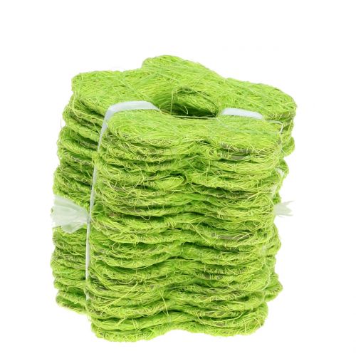 Floristik24 Sisal bloem lichtgroen Ø7,5cm 25 st