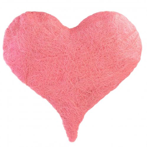 Floristik24 Hartdecoratie met sisalvezels lichtroze sisalhart 40x40cm