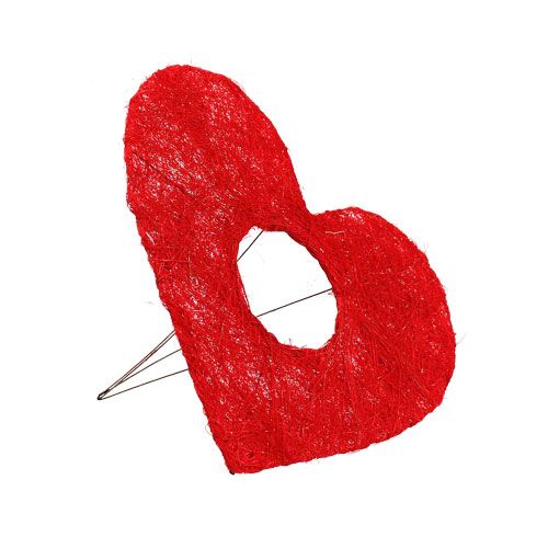 Floristik24 Sisal hartmanchet rood 15cm 10 st.