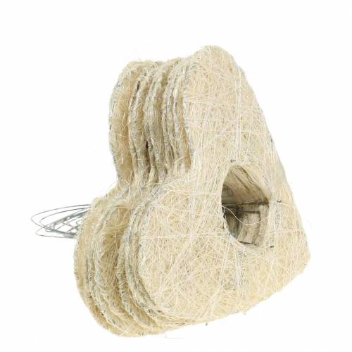 Floristik24 Sisal manchet hart gebleekt 16cm 10 st