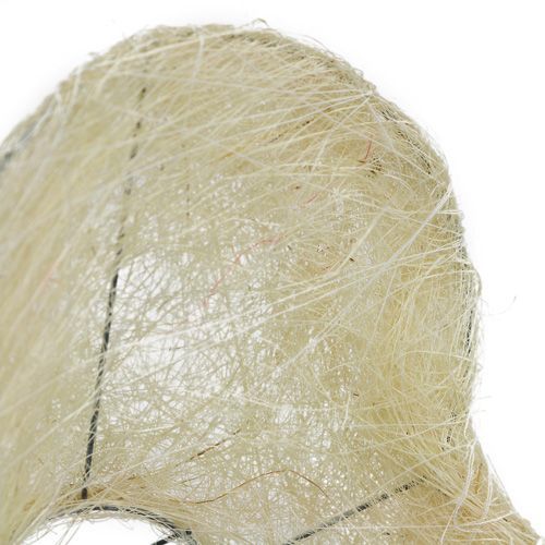Floristik24 Sisal manchet hart 15cm x 19cm gebleekt 1st