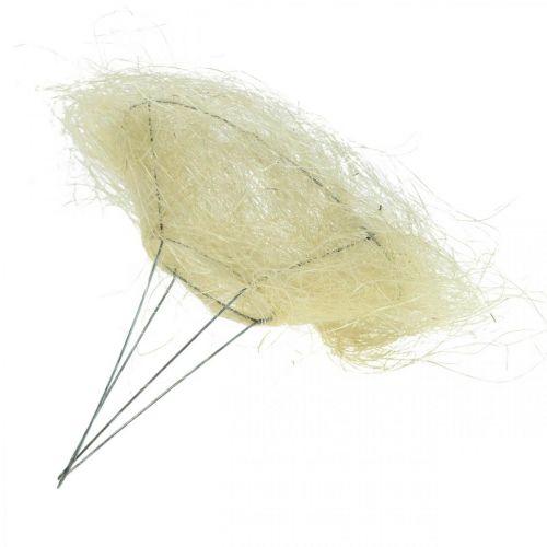 Floristik24 Sisal manchet, boeketdecoratie gebleekt Ø15cm 10p
