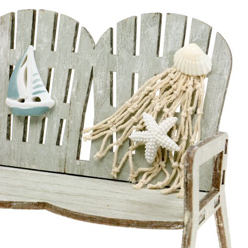 Floristik24 Decoratieve bank maritiem grijs 17cm x 13cm x 8cm