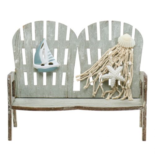 Floristik24 Decoratieve bank maritiem grijs 17cm x 13cm x 8cm