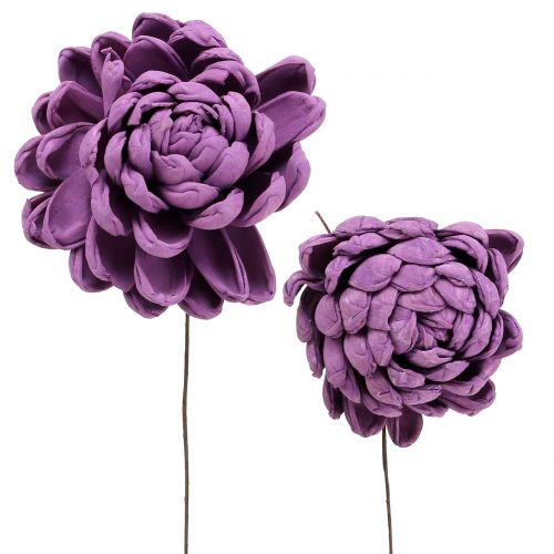 Bloemen op draad donkerpaars 8cm 12 st