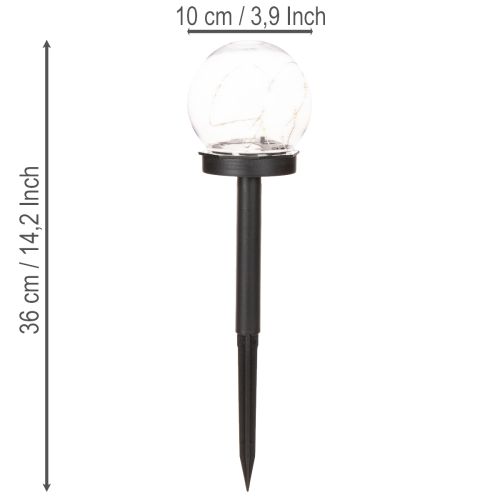 Tuinlamp, bolvormige lamp met grondpen voor buitenverlichting, 36 cm, 4 stuks | Floristik24.nl