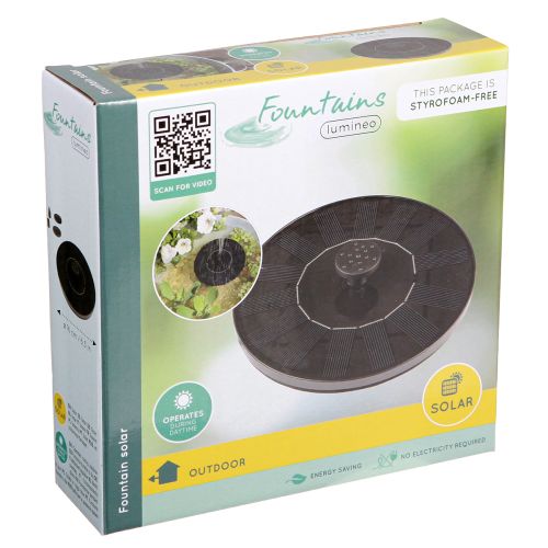 Floristik24 Solarfonteinfontein Ø16cm zwart 5 sproeiers