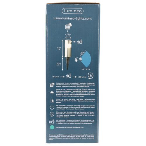 Solar tuinlamp met grondpen en LED-verlichting, 34 cm | Floristik24.nl