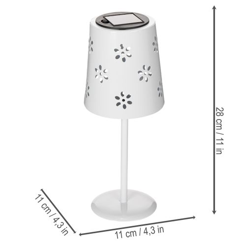Artikel Solar tafellamp met bloemenpatroon voor verlichting op balkon, terras of in de tuin, 28 cm